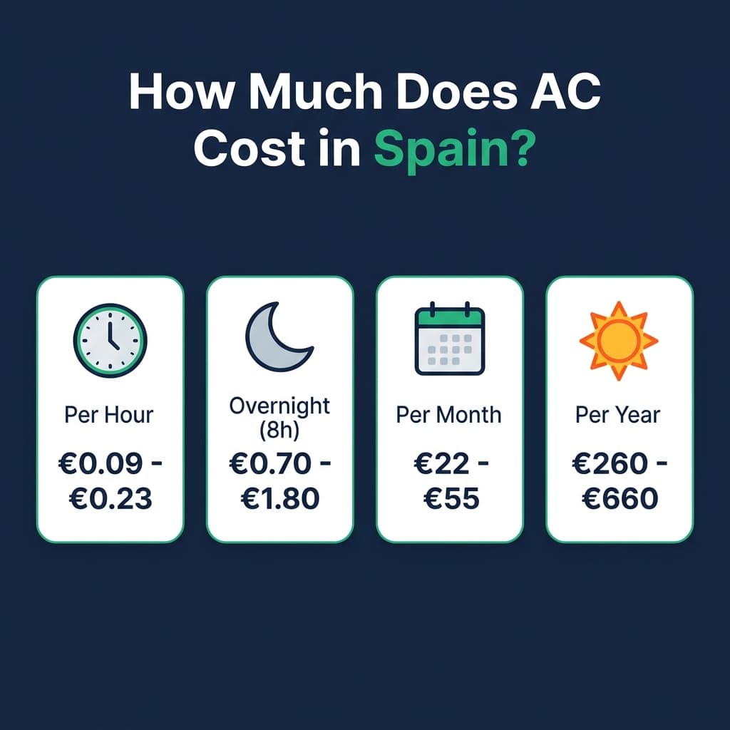 How much does AC cost in Spain infographic